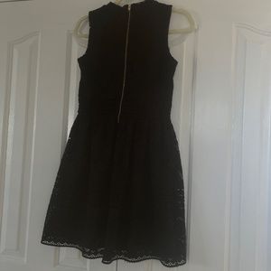 H&M Fit and Flare Black Sleeveless Lace-Design Dress, Size Small